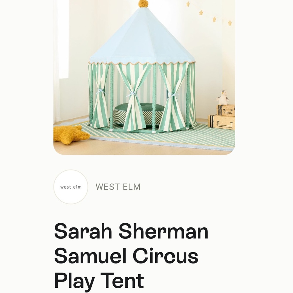 ISO west elm circus play tent!!
